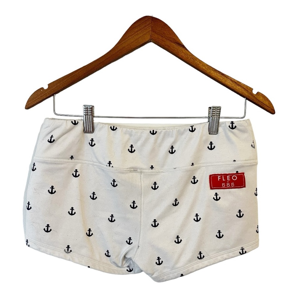FLEO Original 585 Sailor Anchor Shorts | size L | White with Navy Anchors